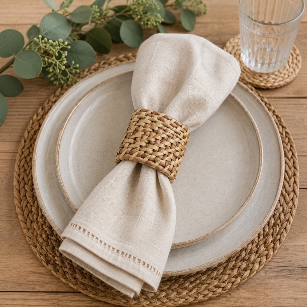 Hearth & Hand Magnolia Woven Napkin Rings Set of 4 Natural Farmhouse 2020